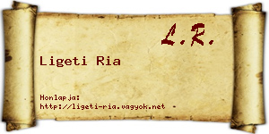 Ligeti Ria névjegykártya